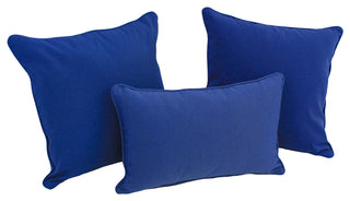 Solid Twill Throw Pillows With Inserts, 3-Piece Set, Royal Blue