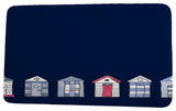 Nantucket Beach Huts Geometric Print Bath Mat, Navy, 21"x34"