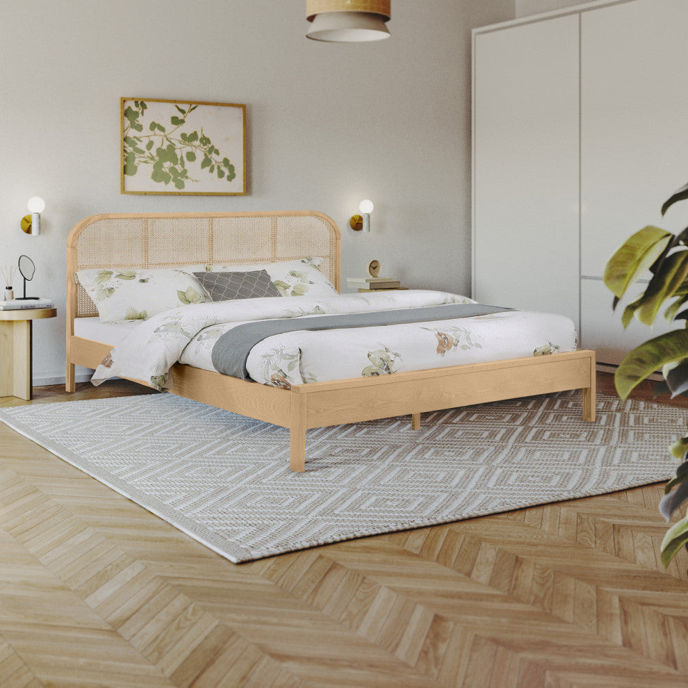 Siena Ash Wood Bed, Natural, Queen
