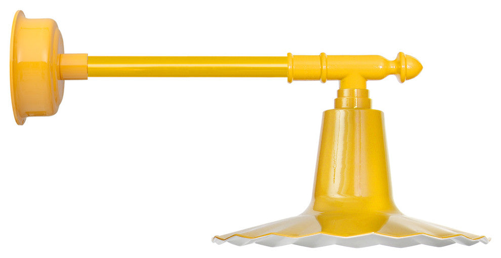16" Iris LED Wall Sconce Light With Victorian Arm, Yellow