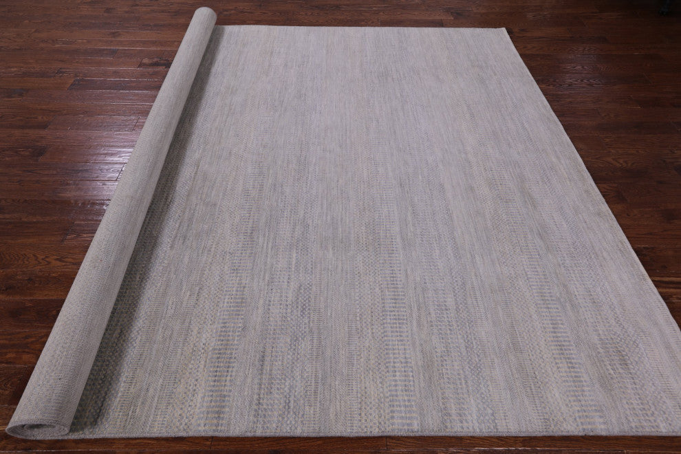 Savannah Grass Hand-Knotted Wool and Silk Rug 9' 0" X 12' 1" Q12002
