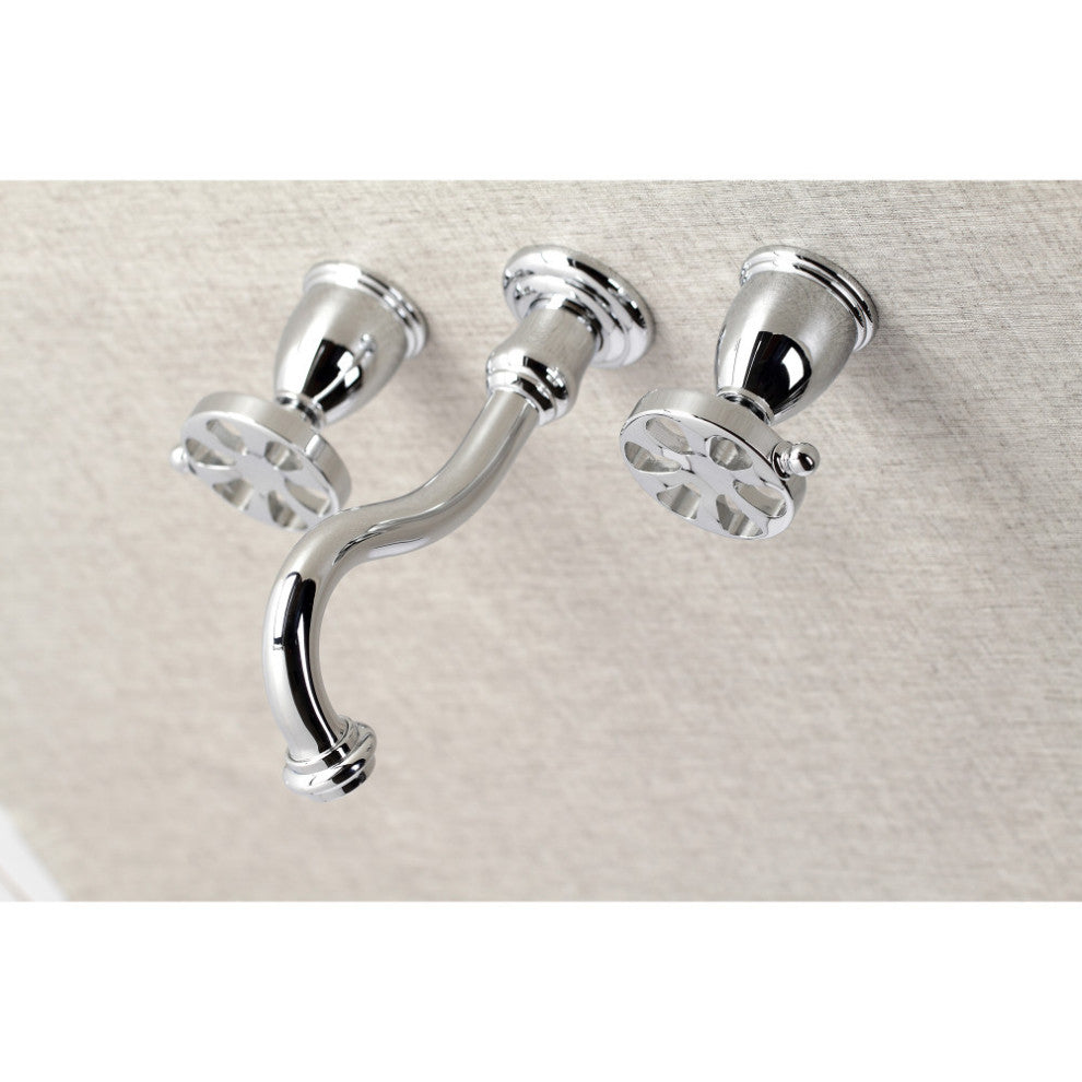 KS3021RX Two-Handle Wall Mount Tub Faucet, Polished Chrome