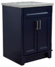 25" Single Sink Vanity, Blue Finish With Gray Granite And Rectangle Sink