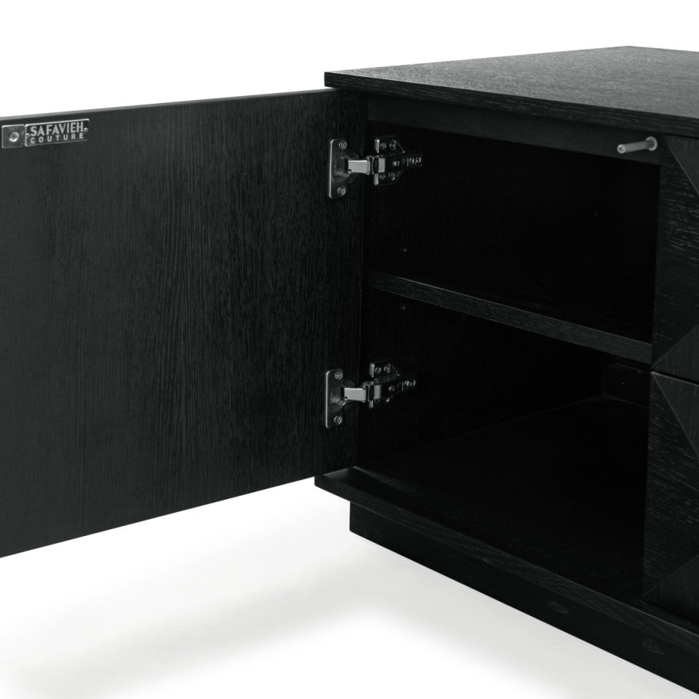 Safavieh Couture Patty 4 Door Wood Media Stand, Black