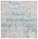 Safavieh Barbados Collection Indoor-Outdoor, BAR548 Rug, Ivory/Blue/Green, 6'6" Square