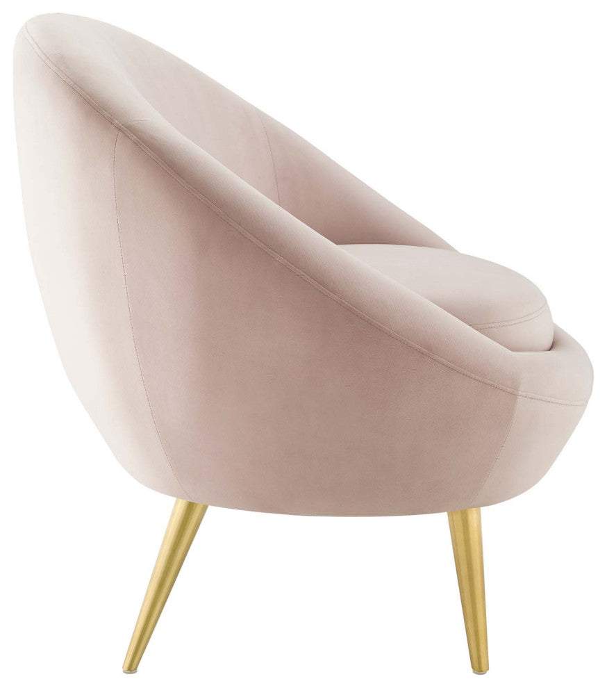 Circuit Performance Velvet Accent Chair Pink