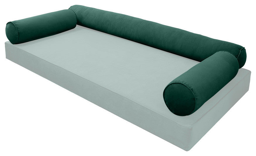 STYLE V6 Full Velvet Pipe Trim Indoor Daybed Bolster Pillow |COVER ONLY| AD317