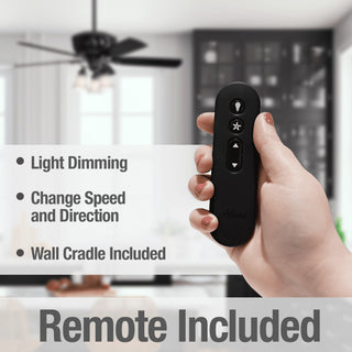 Hunter Fan Company 54" Promenade Ceiling Fan With LED Light/Remote, Gloss Black