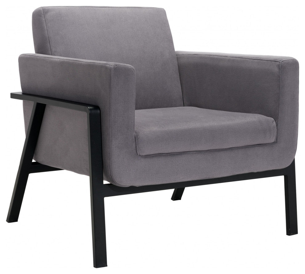 Gray and Black Accent Armchair