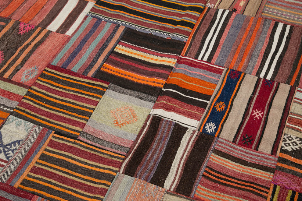 Rug N Carpet - Handmade Anatolian 6' 7'' x 9' 10'' Unique Patchwork Kilim Rug