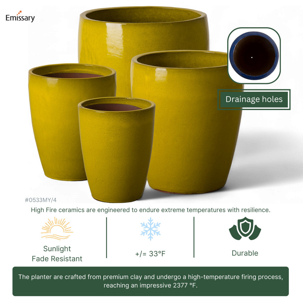 Bullet Planter, Mustard Yellow