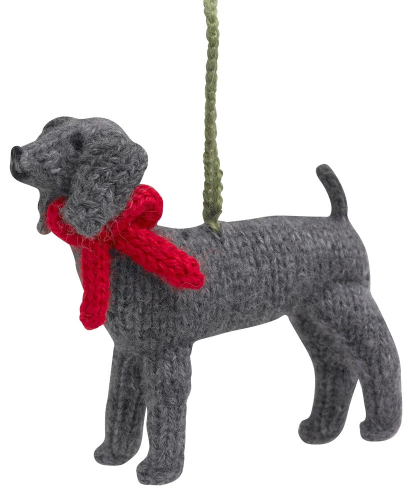 Hand-Knit Weimaraner Christmas Ornament