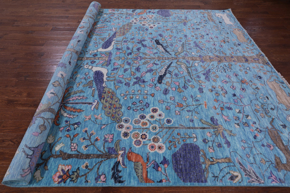 9' 3" X 11' 11" Tree Of Life Hand-Knotted Persian Wool Rug - Q13430