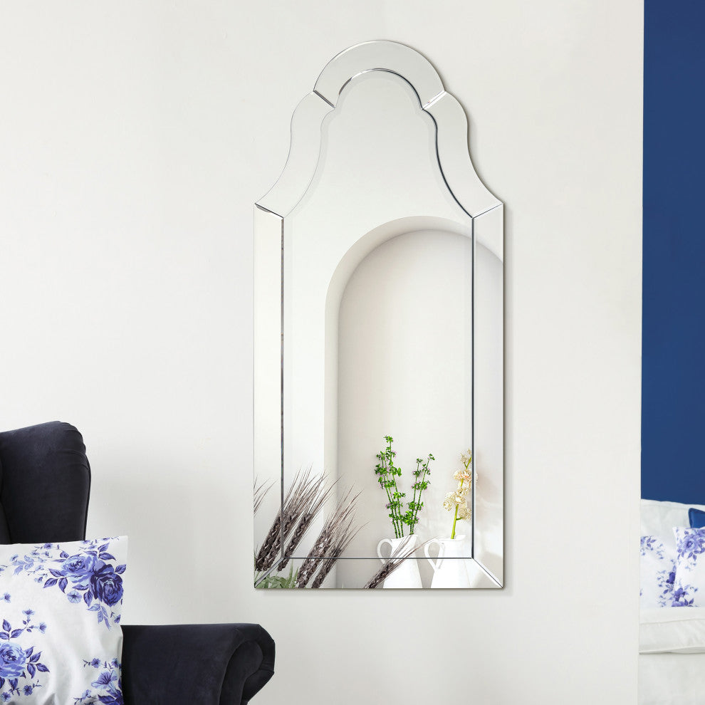 Elegant Beveled Rectangular Wall Mirror, Vanity, Bedroom Mirror, 20"x44"