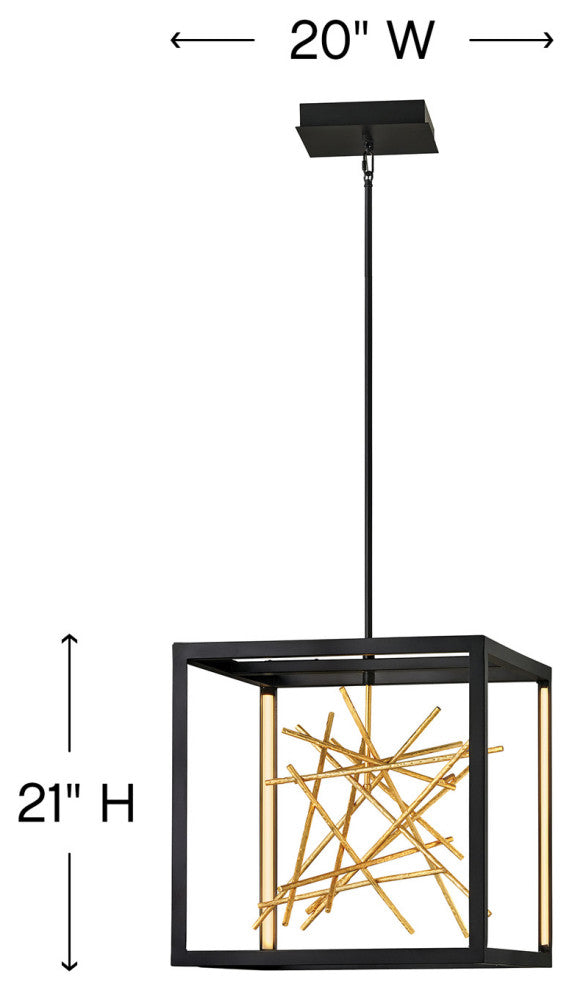 Fredrick Ramond Styx Large Led Open Frame Pendant, Black*