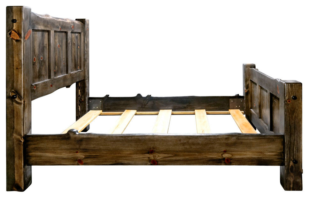 Big Sky Collection Live Edge Panel Bed, King, Jacobean Stain