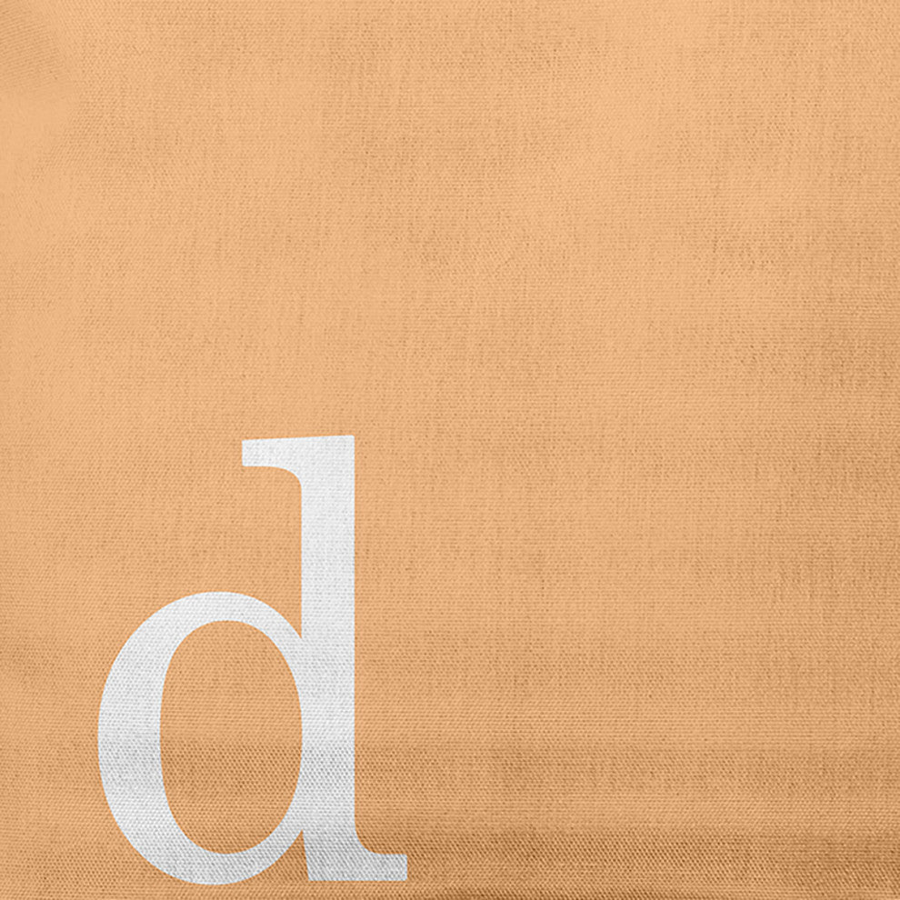 26"x26" Modern Monogram Decorative Throw Pillow, Pale Gold