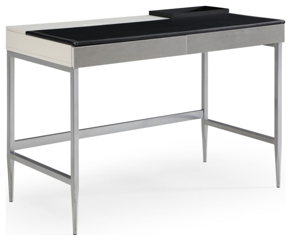 Loft Lyfe Kinzlee Desk, 2 Storage Drawers, Black/Gray