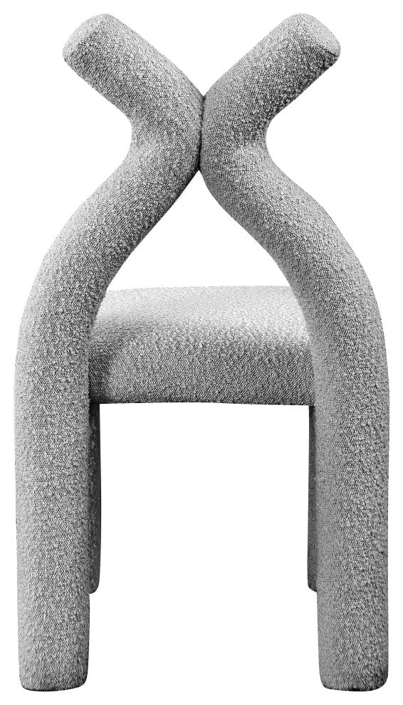 Xena Boucle Fabric Upholstered Accent/Dining Chair, Grey