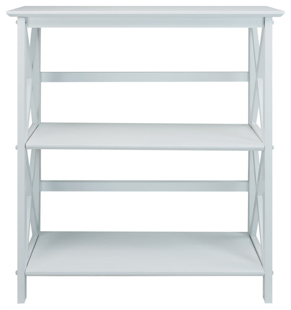 Montego 3-Shelf White Bookcase