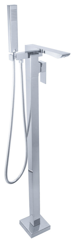 Single Handle Floor Mounted Freestanding Tub Filler, Chrome