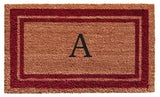 Burgundy Border 24"x36" Monogram Doormat, Letter A