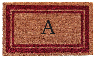 Burgundy Border 24"x36" Monogram Doormat, Letter A