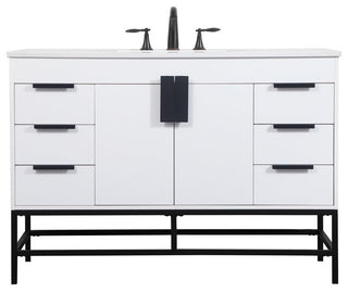 Home Living 22" Modern White-Light Bathroom Vanity
