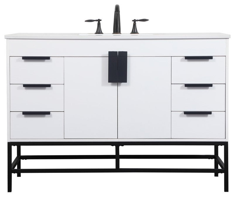 Home Living 22" Modern White-Light Bathroom Vanity