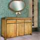 Recycled Teak Wood Valencia Bathroom Linen Cabinet With 3 Doors/3 Drawers