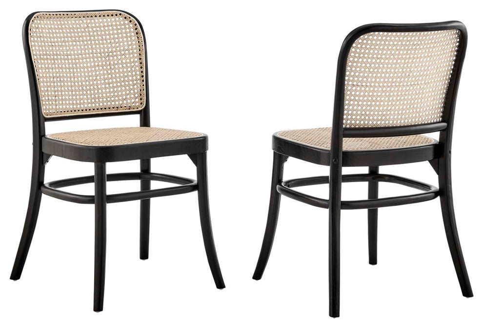 Winona Wood Dining Side Chair Set of 2, Black