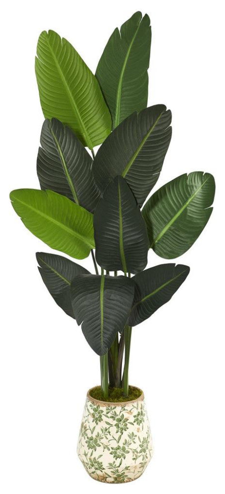 Nearly Natural 63ï¿½ Traveler's Palm Artificial tree in White Planter
