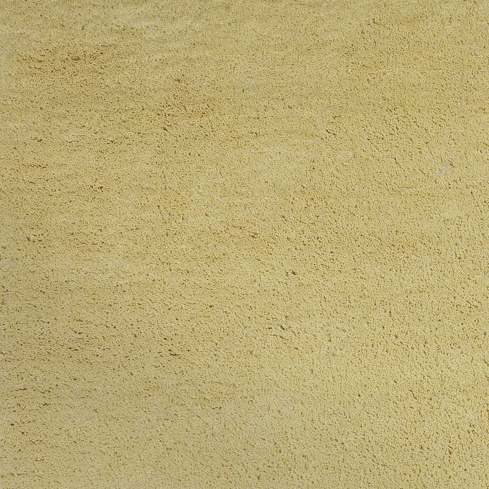 HomeRoots 8' x 11' Solid Color Canary Yellow Shag Area Rug
