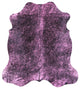 7' 0" X 6' 3" Pink Metallic Cowhide Rug C2077