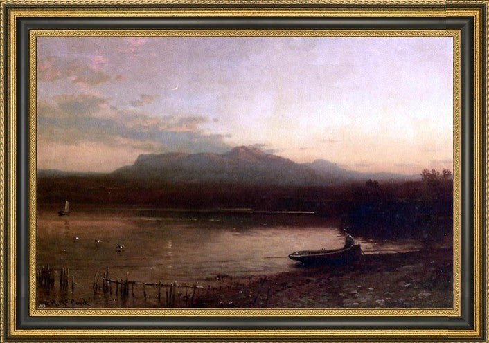 George Herbert McCord Along the Lakeshore at Dusk Framed Canvas Print, 16"x24"
