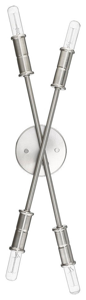 4 Light Simple Vanity Sconce for Wall Mount in Satin Nickel