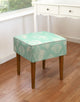 Seashells Modern Vanity Stool, Aqua