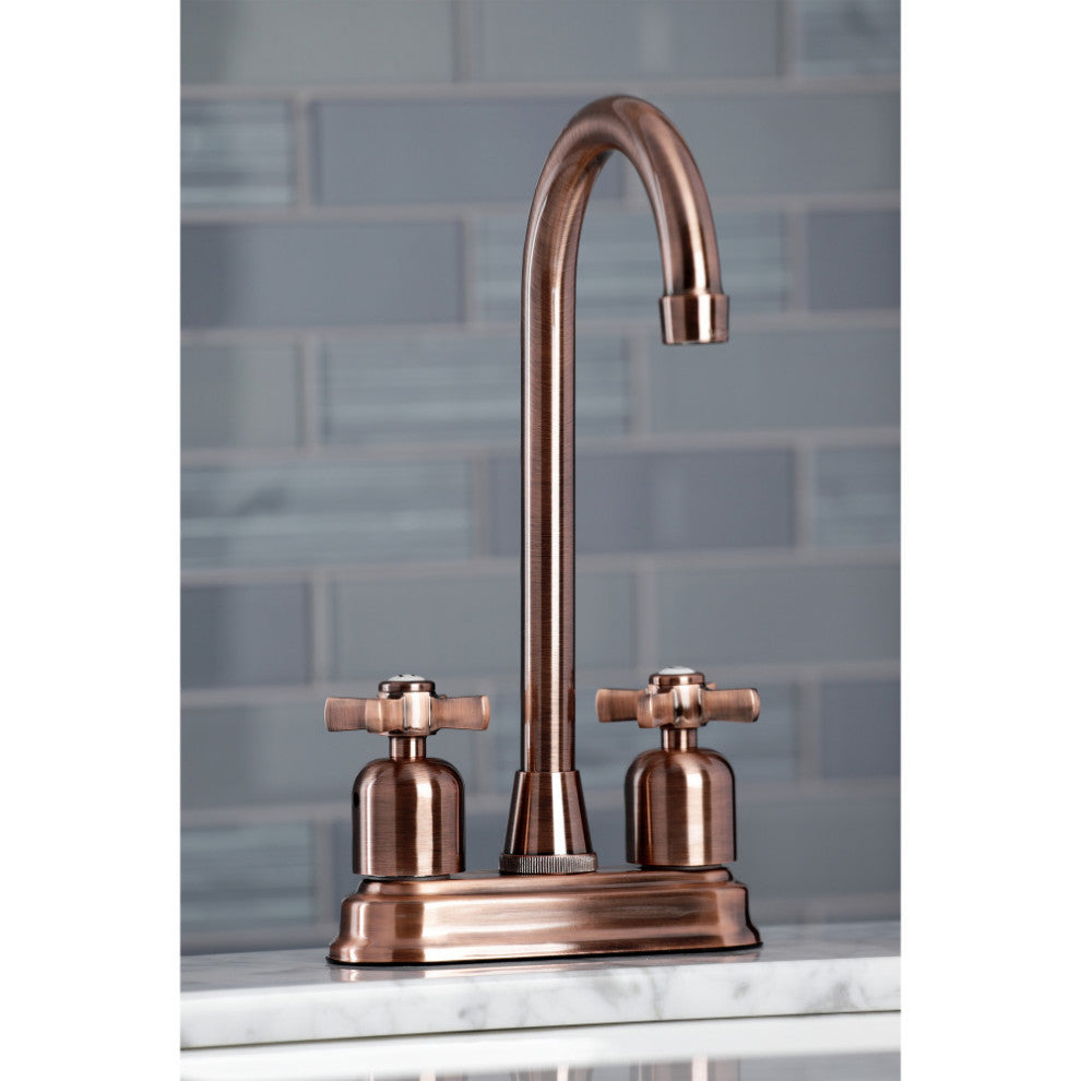 Kingston Brass KB849ZXAC Millennium Bar Faucet, Antique Copper