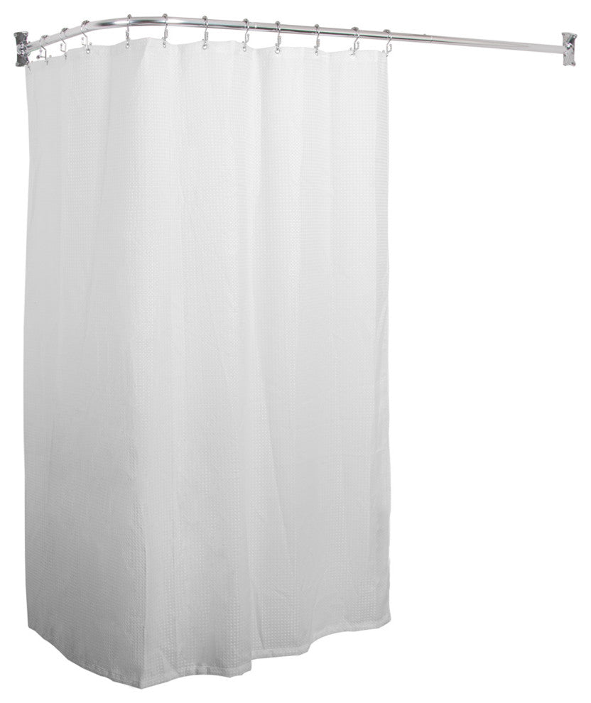 Utopia Alley Rustproof L-Shaped Corner Shower Curtain Rod, Chrome
