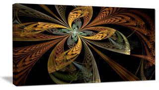 Colorful Fractal Flower Pattern, Abstract Canvas Art Print, 32x16