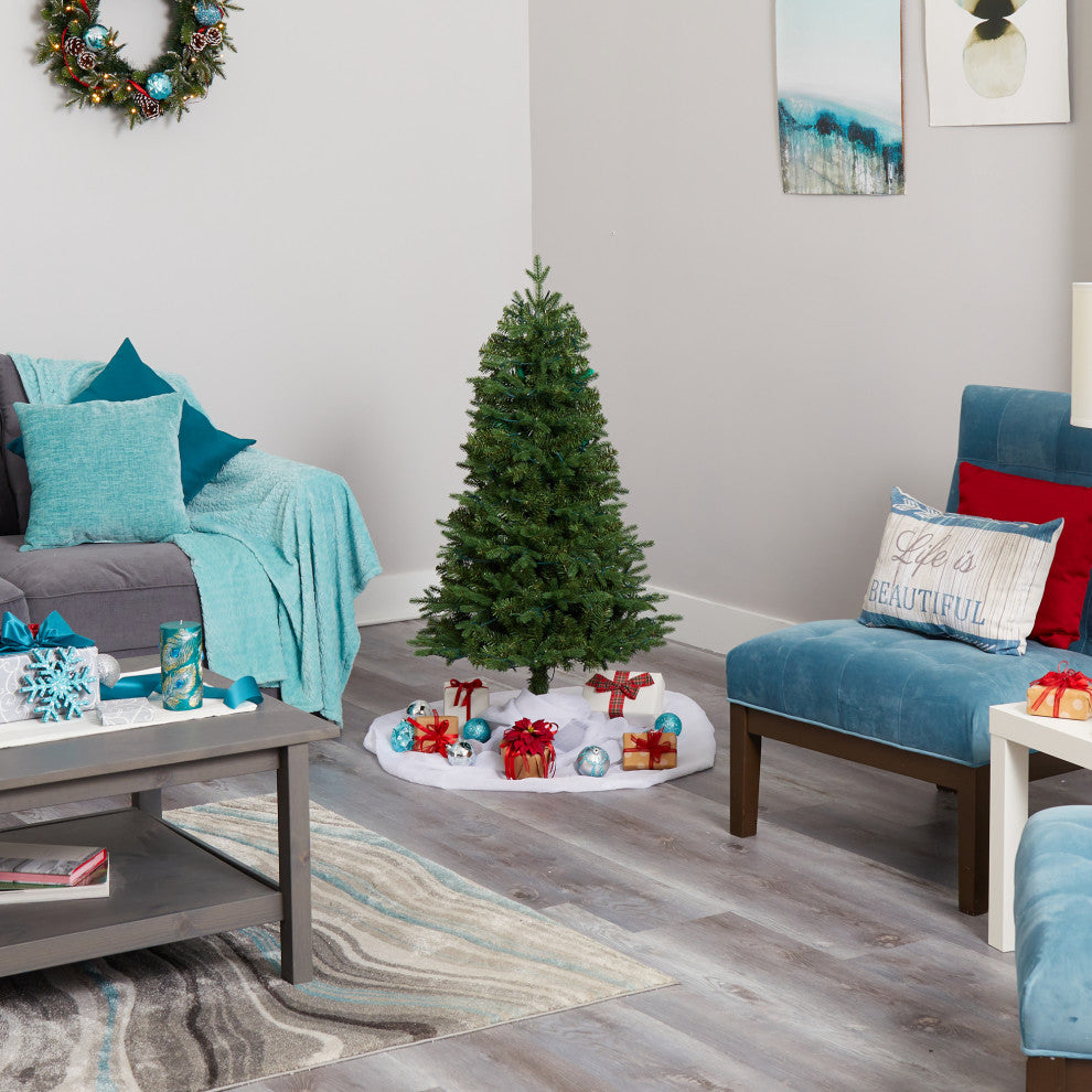 4' Vermont Fir Artificial Christmas Tree With 100 Clear LED Lights
