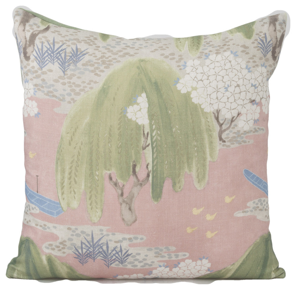 Willow Tree Pillow Cover, Thibaut Fabric, 18x18