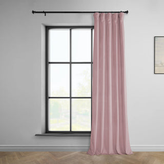 Heritage Plush Velvet Curtain Single Panel, Ballet Pink, 50"x84"