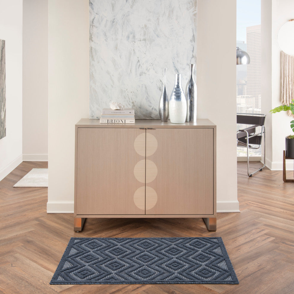 Nourison Versatile 2' x 4' Navy Blue Modern Area Rug
