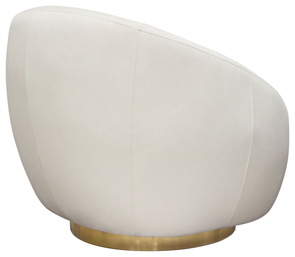 Celine Swivel Accent Chair, Light Cream