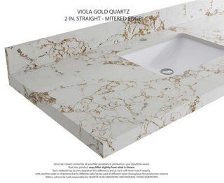 Nashville 60" Single Bathroom Vanity, White 2" Viola Gold