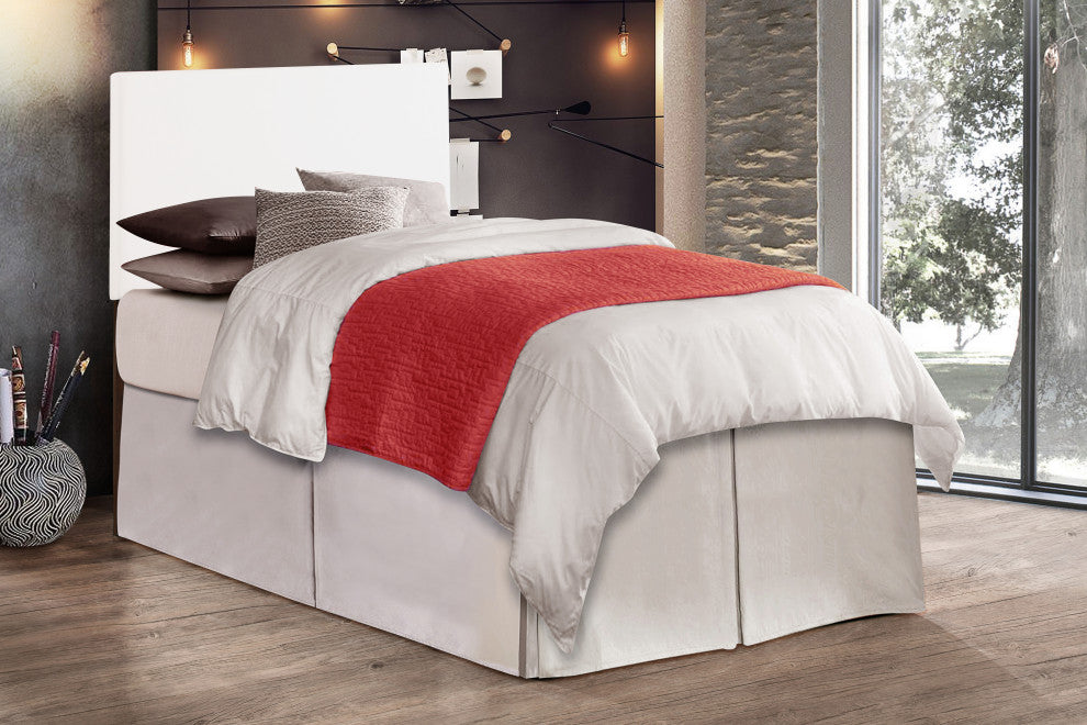 Novo Faux Leather Headboard, White, Twin