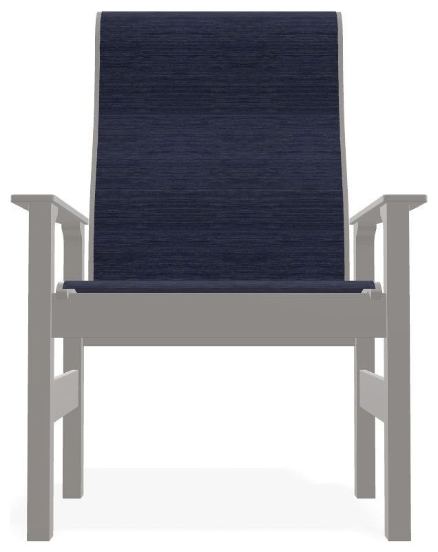 Leeward Sling Outdoor Armchair, Collect Indigo/Warm Gray