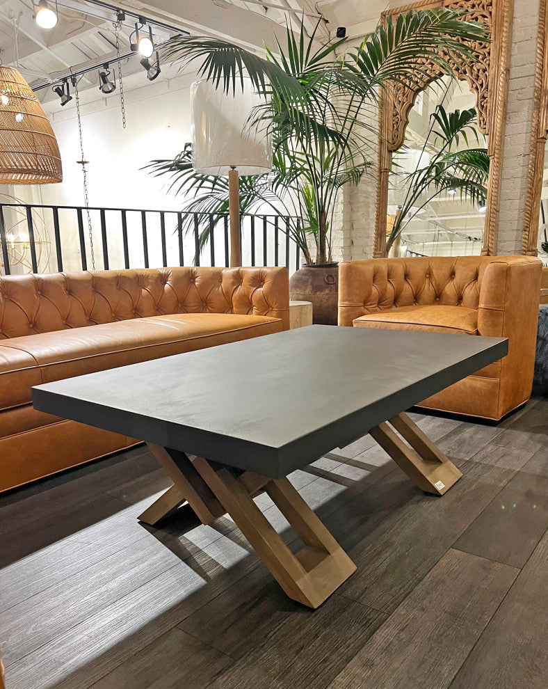 Charcoal Concrete & Wood Coffee Table