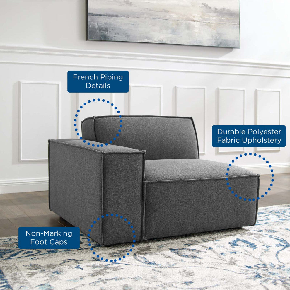 Sectional Sofa Set, Fabric, Dark Grey Gray, Modern, Living Lounge Hospitality